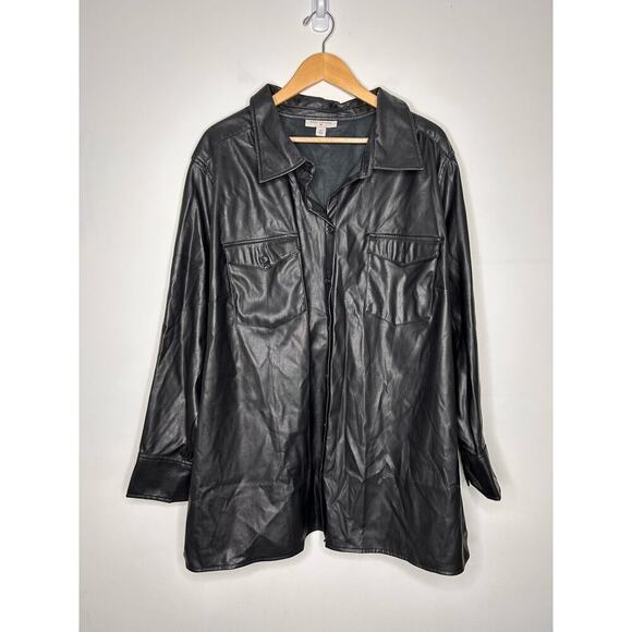 Nili Lotan x Target Avant Garde Faux Leather Button-Down Shirt Jacket Women’s 4X - Picture 5 of 10